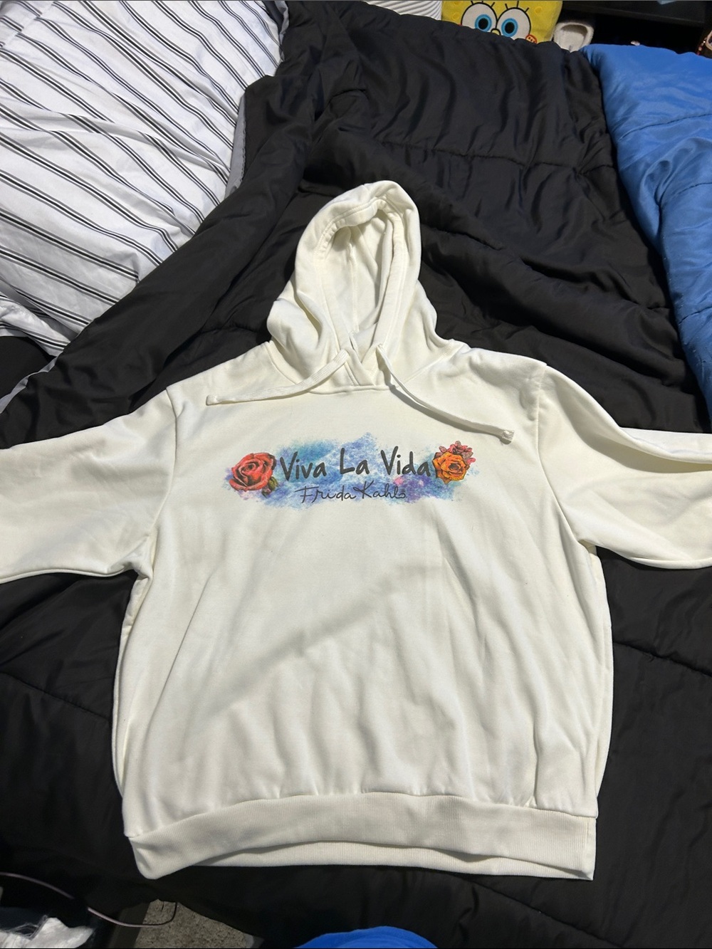 White "Viva La Vida" Graphic Hoodie